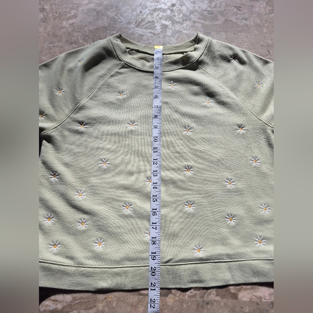 Madewell Daisy Embroidered Short Sleeve Sweatshirt Size XS - Picture 9 of 9